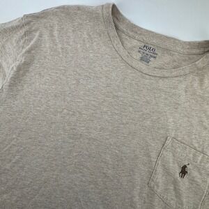 Polo Ralph Lauren T-Shirt Mens XXL Beige Heathered Classic Fit Pocket Tee